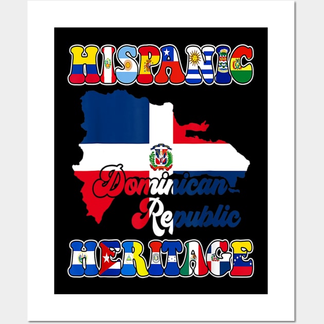 Dominican Republic Flag Hispanic Heritage Month Dominicana Wall Art by Eleam Junie